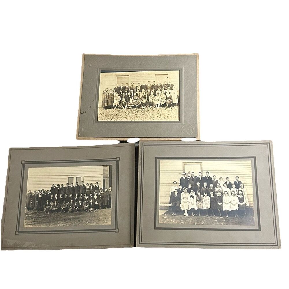 Antique School Class Group Photographs c1915–1925 Mounted Photo Lot of 3
